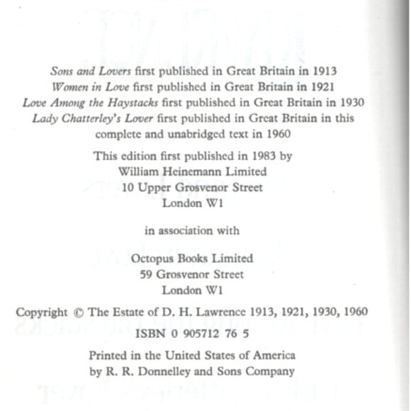 Bound in Passion The D.H. Lawrence Literary Collection 1983 Hard Cover Gold Trim - Picture 6 of 6